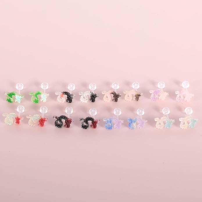 Plastic Post Stud Hoop Earrings for Sensitive Ears Multicolor Butterfly Flower Stud Earrings Set for Women
