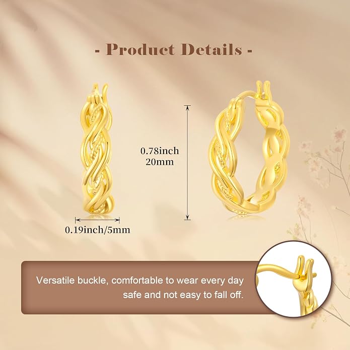 Gold Dainty Hoop Earrings for Women Hypoallergenic Lightweight 14K Gold Huggie Earrings Jewelry Valentines Day Gifts for Wife Girlfriend Her