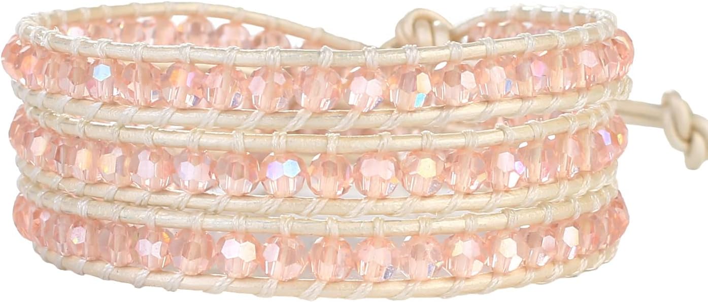 KELITCH New Women Friendship Bracelet Leather Wrap Bracelets Bangle Handmade Stackable Jewelry