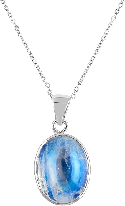 Raw Gemstone Dainty Pendant Necklace for Women, Trendy Healing Chakra Crystal, Birthstone Handmade 925 Sterling Silver Adjustable 18 inch Chain Jewelry, Birthday Gifts