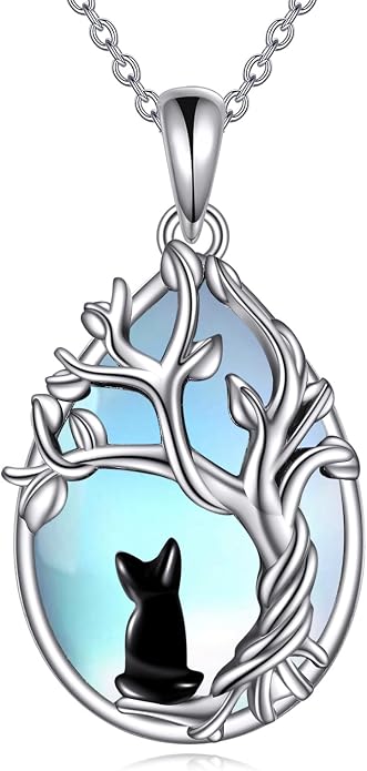 POPLYKE Sterling Silver Gemstone Teardrop Pendant Necklace Crystal Jewelry for Women