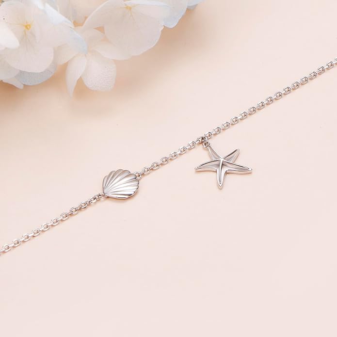 Alphm Anklet for Women S925 Sterling Silver Adjustable Plus Foot Plus Ankle Bracelet Jewelry