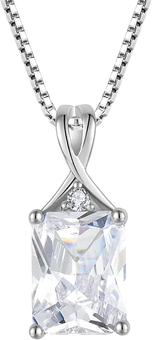 Fahonie 925 Sterling Silver Birthstone Necklace Jewelry Gift for Women Sister Wife Girlfriend Her
