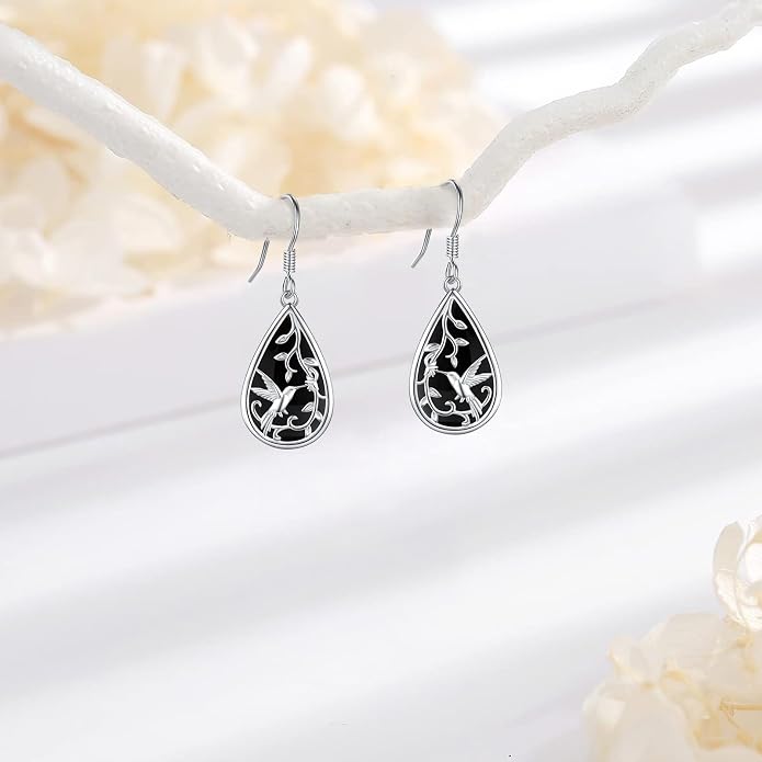 Dangle Earrings Sterling Silver Moonstone/Turquoise/CZ/Crystal Earrings for Women Tree of Life Animal Filigree Leverback Earrings Jewelry Gifts