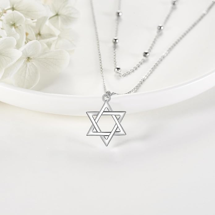 MONGAS Tree of Life/Infinity Cross/Lock and Key/Lotus/Hamsa/Horse/Strawberry/Opal/Lariat/Dragonfly/Heart/Violin Layered Necklace Sterling Silver for Women