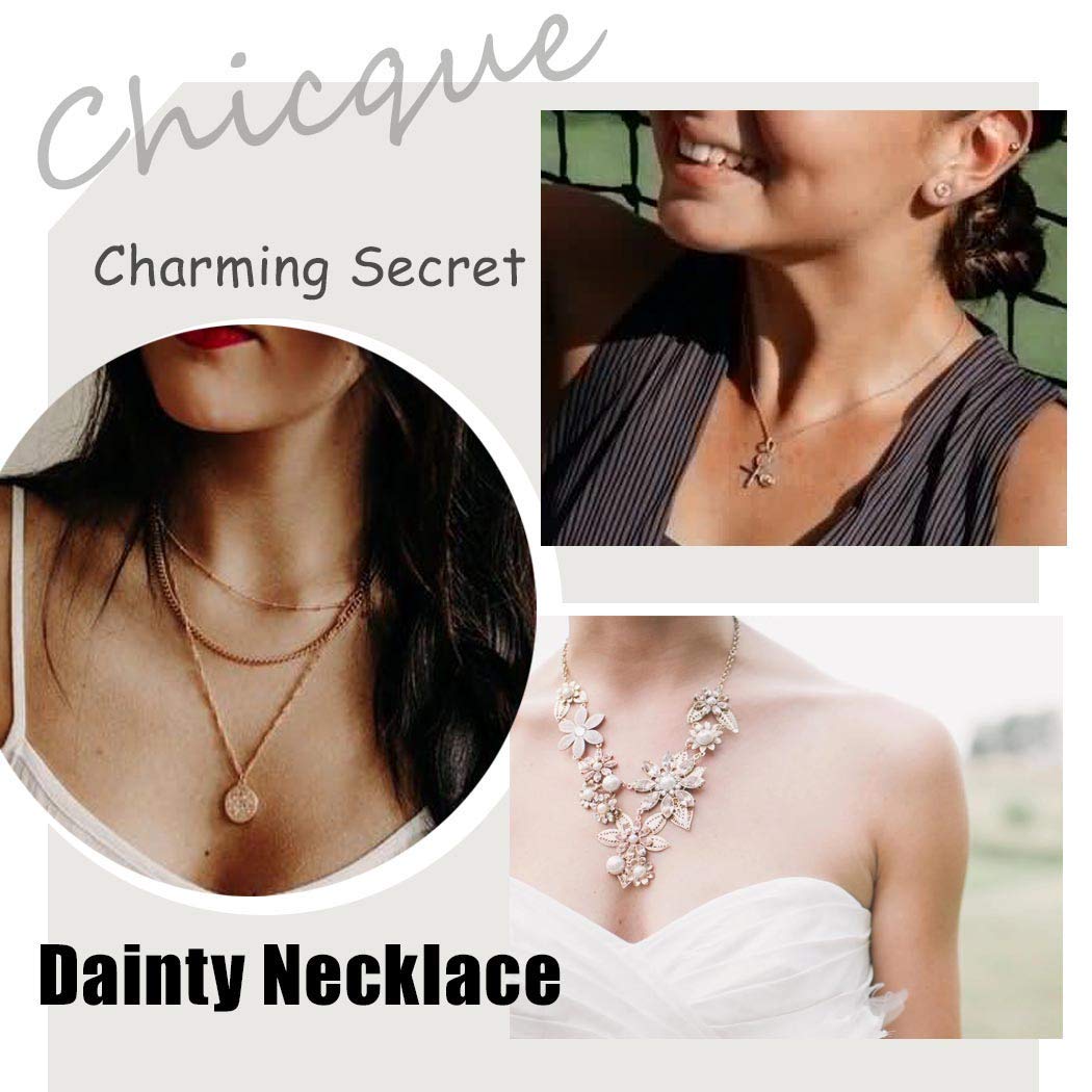 Bohemian Layered Necklace Moon Star Necklace Chain Long Pendant Necklaces Jewelry for Women and Girls (Gold)