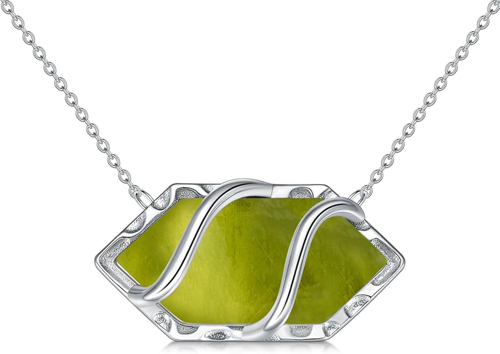 HPQQ Teardrop Necklace 925 Sterling Silver Filigree Gemstone Pendant Necklace Fine Jewelry Birthday Mother's Day Gifts for Women Her Mom