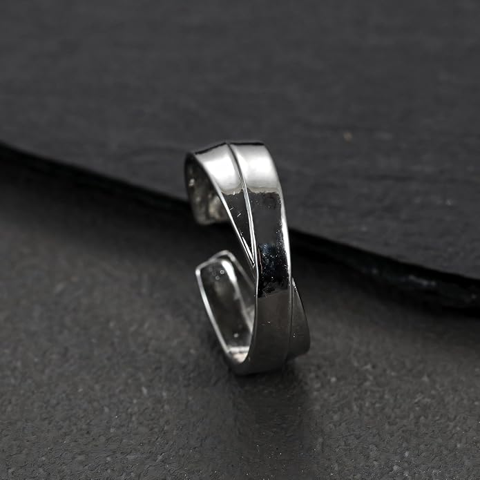 925 Sterling Silver Ring Minimalist Adjustable Rings Band Handmade Rings for Women Girls