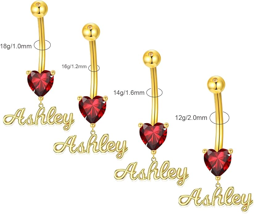 Sterling Silver 14G Belly Button Rings Cross/Cat/Butterfly/Cow/Skull/Birthstone Heart Navel Rings 16mm Body Piercing Jewelry for Women