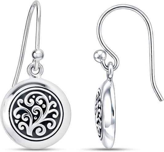 LeCalla 925 Sterling Silver Filigree Dangle Drop Earrings | Lightweight Antique Balinese Teardrop Dangle Drop Earring for Women