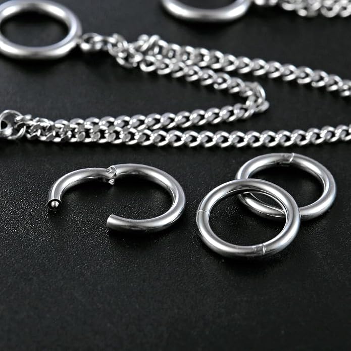 Casvort 14G Seamless Septum Piercing Rings Segment Tragus Hoop Rings 316 Surgical Stainless Steel Helix Ring Stacks for Stretched Ear Lobe Clickers Ear Hangers Body Jewelry