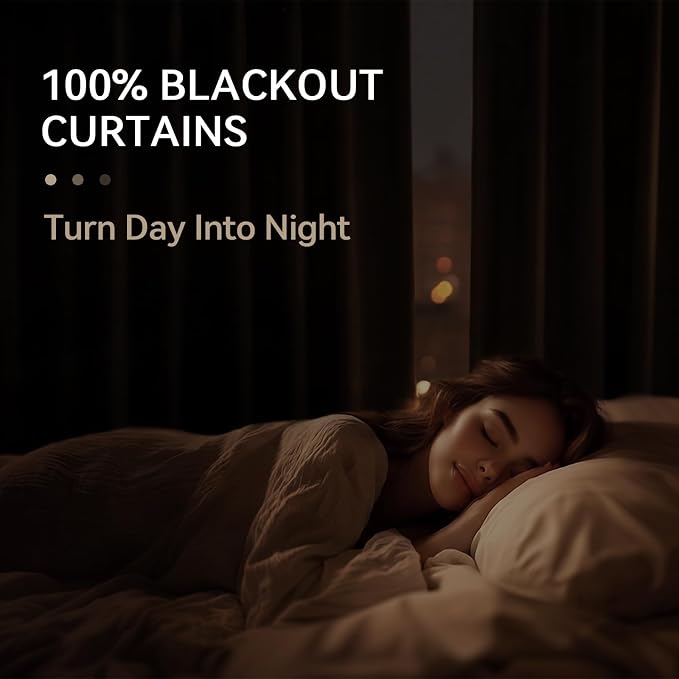 100% Blackout Shield Linen Blackout Curtains for Bedroom 102 Inches Long, Back Tab/Rod Pocket Living Room Drapes, Thermal Insulated Blackout Curtains 2 Panels Set, 50" W x 102" L, Grey