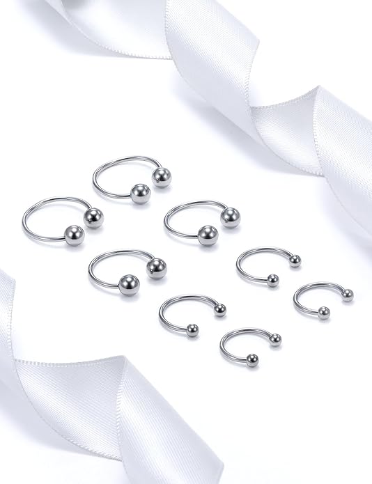 20G 18G 16G 14G 12G 8G 6G 4G 2G ASTM F136 Titanium Internal Thread Horseshoe Septum Ring Jewelry Circular Barbell Helix Snug Tragus Rook Daith Cartilage Earring Lip Ring Piercing Jewelry