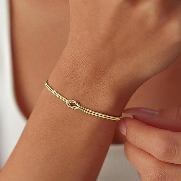 Gold Bracelets for Women 18K Gold Plated Adjustable Snake Chain Slider Bracelet Dainty Boho Jewelry Gifts for Mom Wife Friend