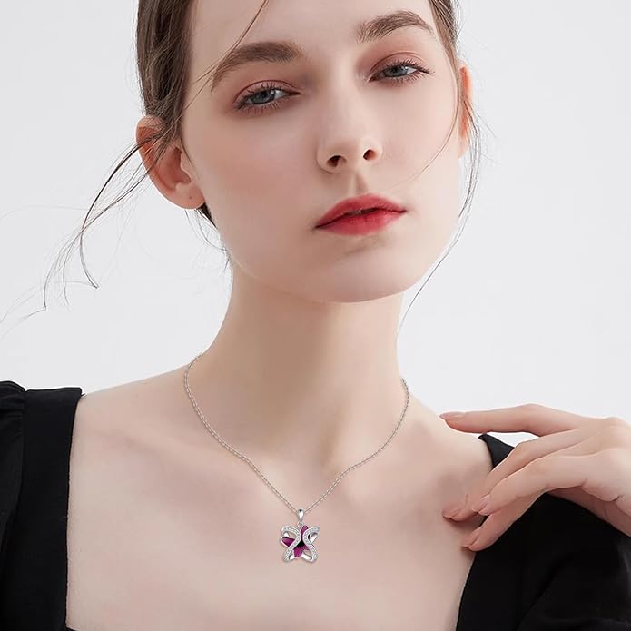 Crystal Necklace 925 Sterling Silver Crystal Pendant Necklace for Women Gift for Women