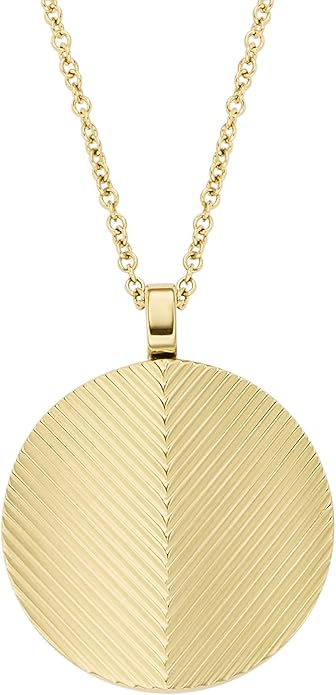 Fossil Women's Gold-Tone Stainless Steel Pendant Chain Necklace for Women