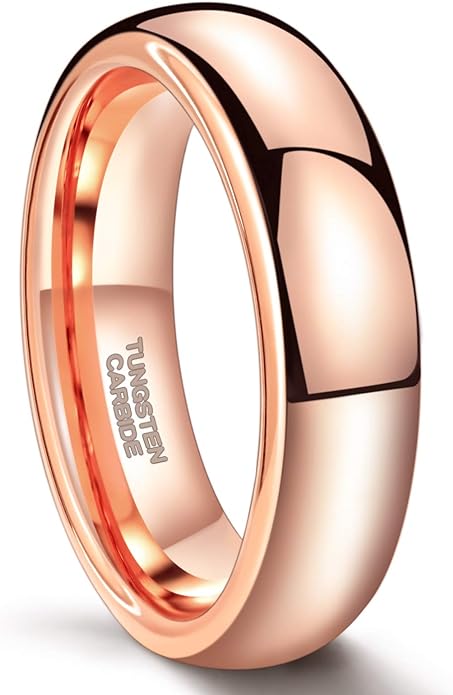 Greenpod 2mm 4mm 6mm Tungsten Wedding Bands Ring for Women Men Rose Gold Plated/Silver/24K Gold Plated/Black Polished Slim Engagement Promise Rings Comfort Fit Size 4-13