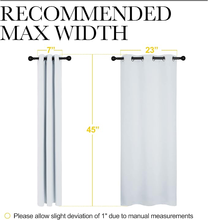 NICETOWN Room Darkening Draperies Curtains Panels, Window Treatment Thermal Insulated Grommet Room Darkening Curtains/Drapes for Bedroom (2 Panels, 29 by 45, Platinum-Greyish White)