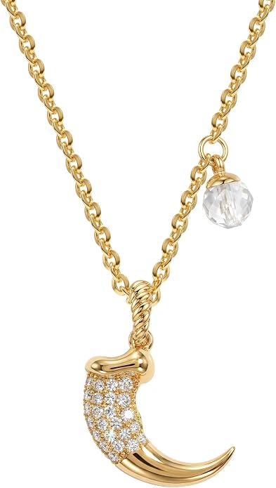 Fashion Dainty Necklace for Women - 14K Gold Plated Detachable Pendant with Cubic Zirconia Accent, Hypoallergenic Layering Jewelry for Women, Trendy Storm Charm Necklace for Daily Wear & Gifting