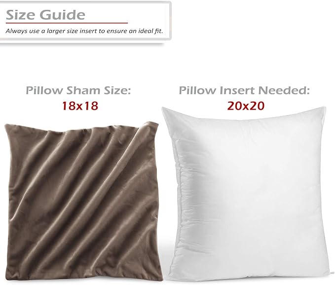 Nestl Throw Pillow Covers, Cozy Velvet Decorative Outdoor Pillow Covers 18X18 Inches, Soft Solid Cushion Covers for Sofa, Bed and Car, Set of 4 - Chocolate Brown
