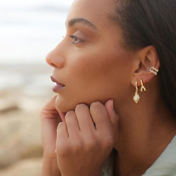 MYEARS Women Ear Cuff Earring Gold Non Pierced Ear Cartilage Clip on Wrap Hoop 14K Gold Filled Tiny Boho Beach Simple Minimalist Delicate Handmade Hypoallergenic Jewelry Gift-Sold as Single/Pair