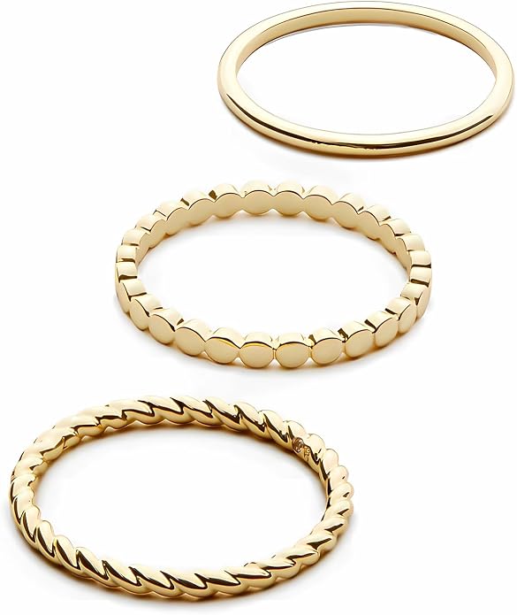 14K Gold Filled Rings for Women, Dainty Stacking Rings for Women, Thin Gold Band Ring Plain Statement Ring Comfort Fit Size 6-10