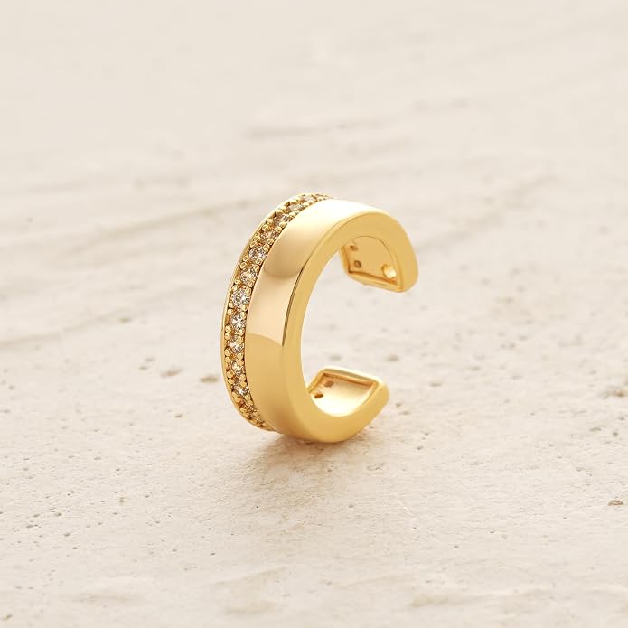 MYEARS Women Ear Cuff Earring Gold Non Pierced Ear Cartilage Clip on Wrap Hoop 14K Gold Filled Tiny Boho Beach Simple Minimalist Delicate Handmade Hypoallergenic Jewelry Gift-Sold as Single/Pair