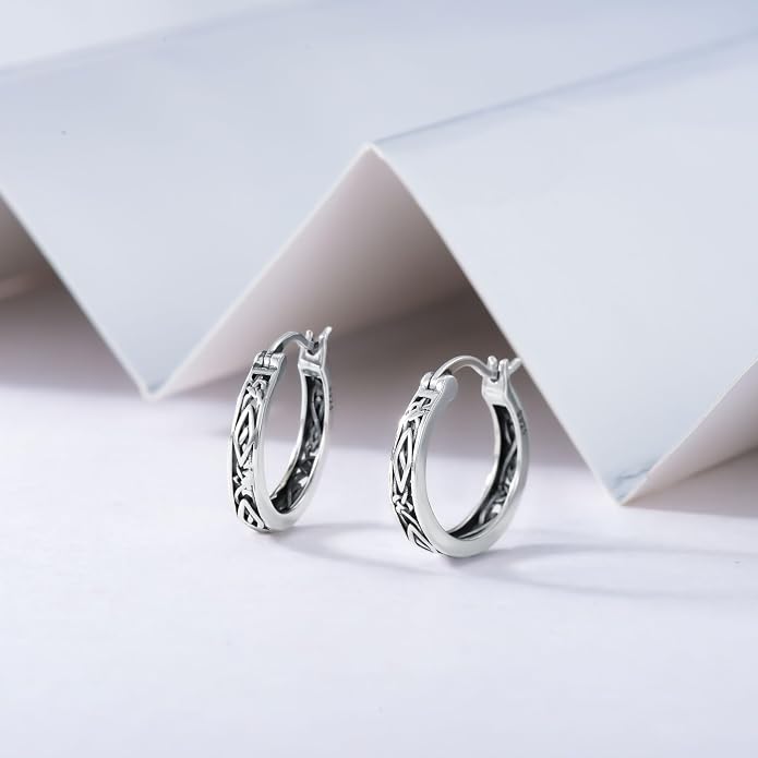 Sterling Silver Hoop Earrings Small Hoop Sun/Leaf/Triangle Huggie Earrings for Women Hypoallergenic
