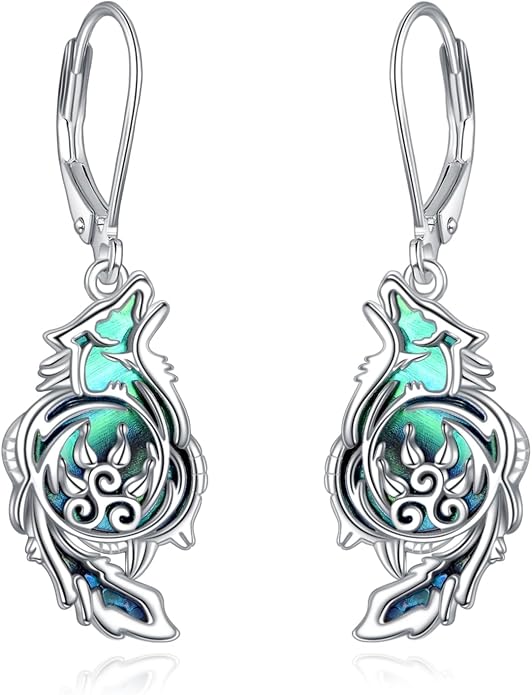 TIGER RIDER Abalone Shell 925 Sterling Silver Dangle Earrings Lightweight Filigree Dangle Drop Earrings for Women