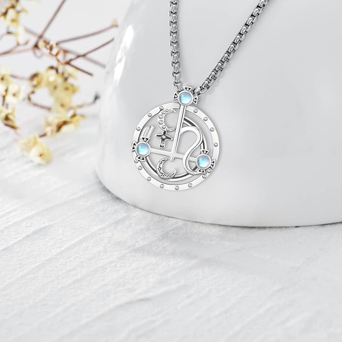 Pentagram Necklace Sterling Silver Triple Moon Goddess/Celtic Knot Witches Knot/Ankh/Sun and Moon/Hecate/Lilith/Santa Muerte/Tetragrammaton Pendant Necklace Pagan Wiccan Magic Egyptian Amulet Jewelry for Women Men