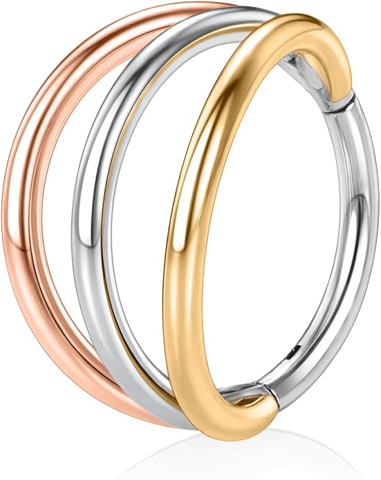 316L Surgical Steel Septum Clicker Ring Nose Ring Hoop Sleeper Hoop Earring Helix Rook Conch Cartilage Daith Tragus Earrings Lobe Nose Piercing Jewelry for Women