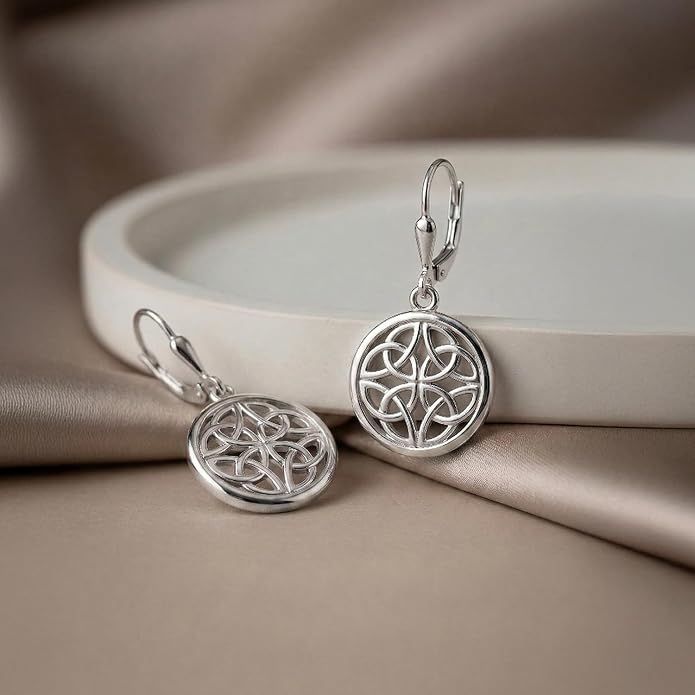 Charmsy 925 Sterling Silver Filigree Earrings for Women | Lightweight Diamond-Cut Openwork Leverback Dangle Earrings | Romantic Jewelry Gifts for Women