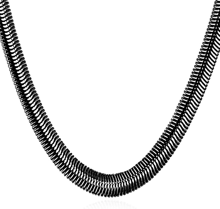 U7 Cuban Link Chain for Men Women Stainless Steel Curb Necklace, 7/9/12/15 MM Chunky Chain Silver/Gold/Black Mens Hip Hop Jewelry 18''-30''
