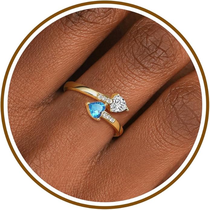 Btysun Mothers Day Gifts, Birthday Gifts for Women Non Tarnish Gold Rings Adjustable 1-12 Birthstone Rings Birthday Gift for Wife Mom Stocking Stuffers Promise Ring Anniversary Wedding Jewelry