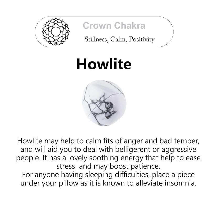 Protection Crystal Howlite Bracelet for Men, Authentic Mens Bracelet Beads Energy Howlite Stone Bracelets White Handmade Beaded Jewelry, Masculine Drawstring Bracelets Chirstmas Gift for Him