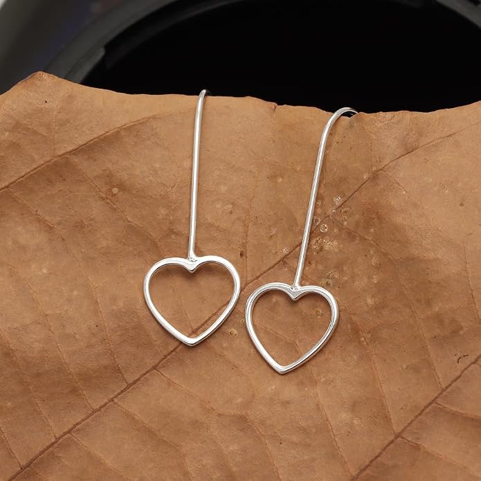 LeCalla 925 Sterling Silver Drop Ear Cuffs Earrings | Lightweight Threader Wire Shaped Teardrop Dangle Earring for Women | Hypoallergenic Piercing Gifts for Her