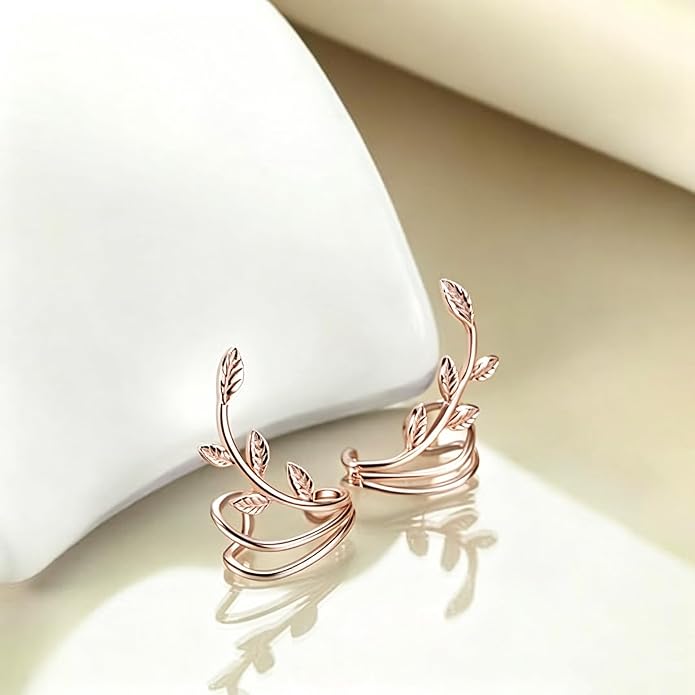 POPLYKE 925 Sterling Silver Ear Cuff Earrings for Women Climber Earrings No Piercing Jewelry Gift for Women