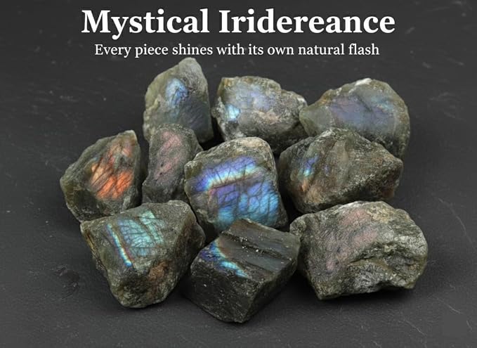 Large 1.25-2.0” Natural Labradorite Raw Crystals Stones for Meditation, Chakra, Reiki, Crystal Grid, Energy Work, Wire Wrapping, Tumbling & Spiritual Home Decor