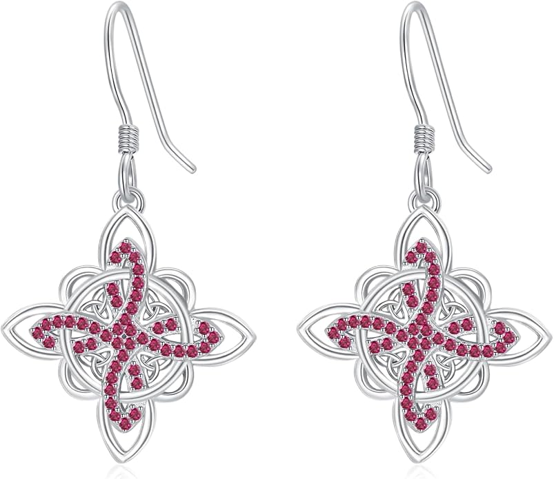 Celtic Knot Earrings 925 Sterling Silver Abalone Drop Dangle Celtic Earrings Gifts for Women