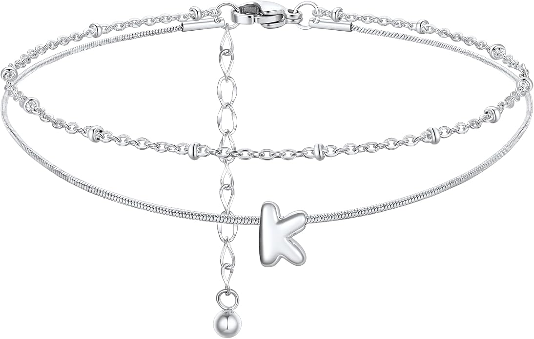 ChainsProMax Initial Ankle Bracelets for Women, Waterproof Anklets Bracelet Adjustable Summer Beach Women Foot Jewelry, Stainless Steel/Gold Plated-Send Gift Box/Letter A-Z