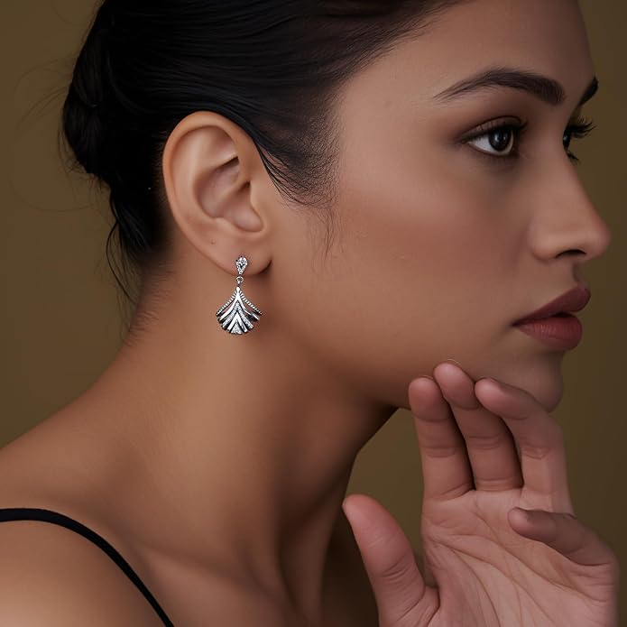 LeCalla 925 Sterling Silver Dangle Stud Earrings for Women | Hypoallergenic Teardrop Statement Dangle Drop Stud Earring for Women