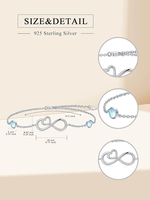 WINNICACA Sterling Silver Butterfly Bracelet Anklet Created Opal Butterfly Jewelry Gifts for Women Birthday Christmas Day Gifts