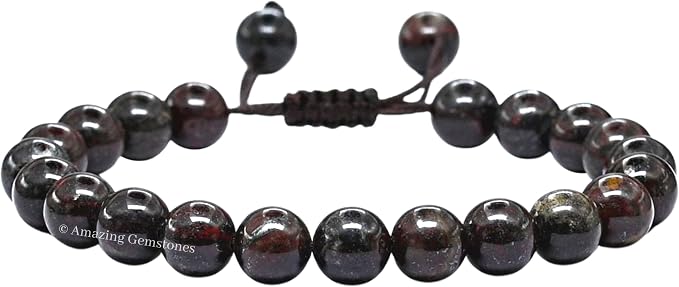 Amazing Gemstone Iron Tiger Eye Bracelet, Gifts for Men & Women - Protection Healing Crystal Bracelet - 8mm Gemstone Beaded Adjustable Bracelet, Pulseras para Hombres Mujer Stocking Stuffers