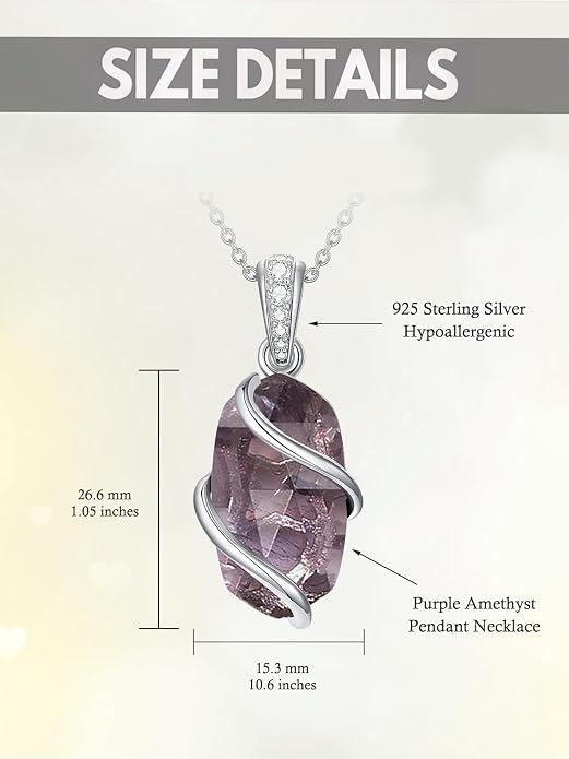 HPQQ Necklace for Women 925 Sterling Silver Dainty Gemstone Pendant Fine Jewelry Birthday Mothers Day Gifts for Mom Wife Her