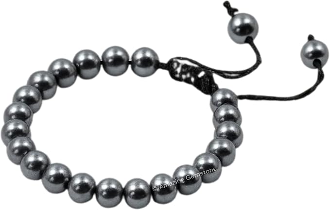 Amazing Gemstone Black Pearl Bracelet for Women Men's Gifts - Protection Healing Crystal Bracelet - 8mm Gemstone Beaded Adjustable Bracelet Pulseras para Hombres Mujer Stocking Stuffers