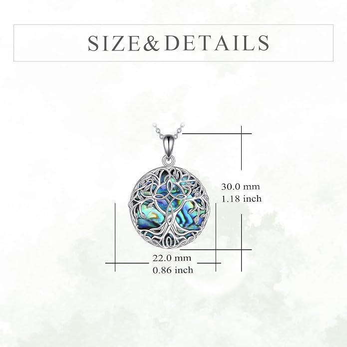 YFN Tree of Life Necklace Sterling Silver Celtic Knot Tree Pendant Jewelry Gifts for Women Men