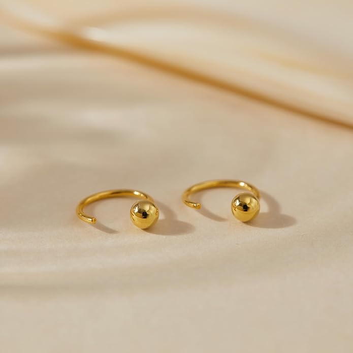CHIC & ARTSY 925 Sterling Silver Half Hoop Earrings for Women, Small Huggie Hoops Set with Ball Bar Star Moon Cross & Pearl, Lightweight Comfort Fit Everyday & Sleep Earrings