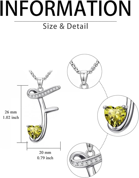 Birthday Gifts for Women Alphabet A to Z Initial Birthstone Pendant Necklaces for Women - 18k White Gold Plated Personalized Name Jewelry Anniversary Graduation Gifts for Wife Her Daughter Girlfriend(with Gift Box)