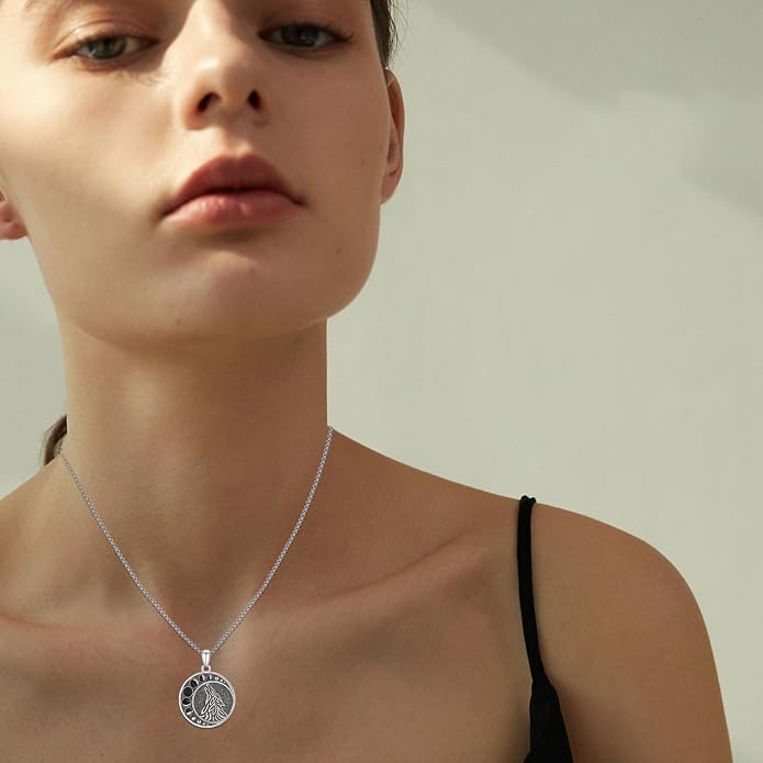 Viking Necklace for Men 925 Sterling Silver Nordic Viking Necklace Viking Amulet Jewelry Gifts for Men Women