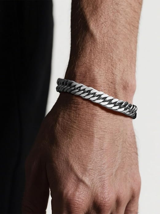 Supcare Unique Anniversary Birthday Valentines Fathers Day Stainless Steel Cuban Link Bracelets for Men Him, To My Man Dad Husband Love Always Remember Wrist Chain Bracelet Jewelry Gifts